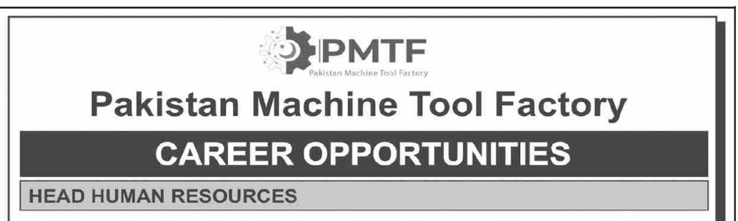 Pakistan Machine Tool Factory Jobs 2024